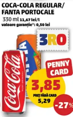 Penny Coca-Cola Regular/Fanta Portocale Ofertă