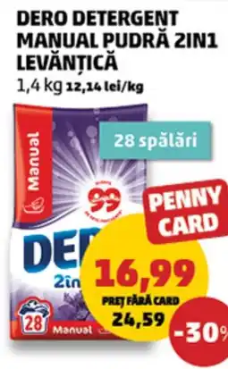 Penny Dero detergent manual pudră 2in1 levăntică Ofertă