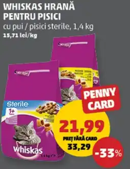 Penny Whiskas hrană pentru pisici cu pui / pisici sterile Ofertă