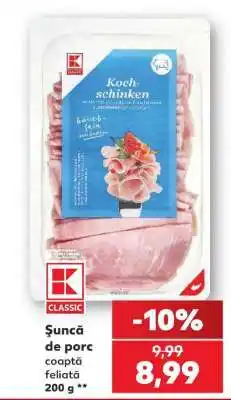 Kaufland Șuncă de porc coaptă feliată 200 g Ofertă