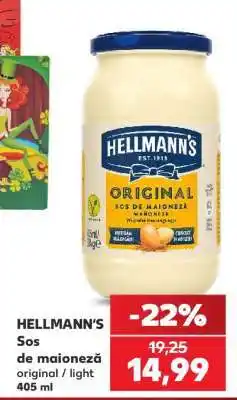 Kaufland HELLMANN’S Sos de maioneză original / light 405 ml Ofertă