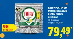 Lidl Fairy platinum detergent capsule pentru mașina de spălat Ofertă