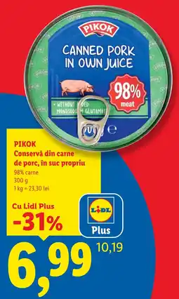 Lidl Pikok conserva din carne de porc, în suc propriu Ofertă