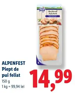 Lidl Alpenfest piept de pui feliat Ofertă