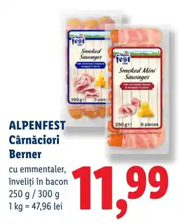 Lidl Alpenfest Cârnăciori Berner Ofertă