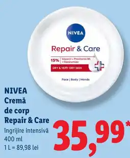 Lidl Nivea cremă de corp repair & care Ofertă