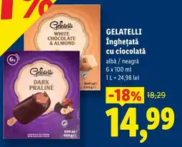 Lidl Gelatelli înghețată cu ciocolată albă / neagră Ofertă