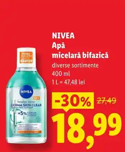 Lidl Nivea apă micelară bifazică Ofertă