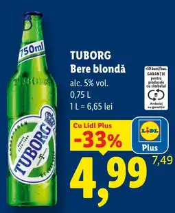 Lidl Tuborg Bere blondă Ofertă