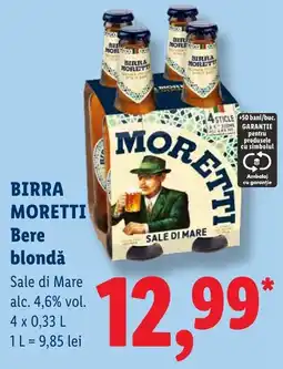 Lidl Birra Moretti Bere blondă Ofertă