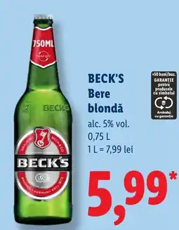 Lidl Beck's bere blondă Ofertă