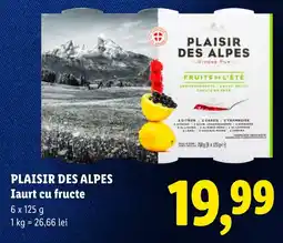 Lidl Plaisir des Alpes Iaurt cu fructe Ofertă