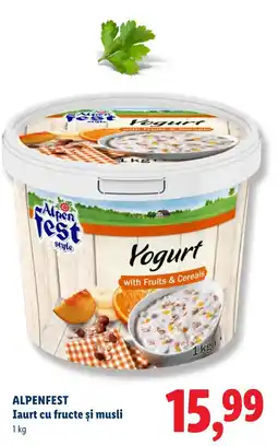 Lidl Alpenfest Iaurt cu fructe și musli Ofertă