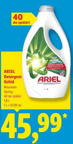Lidl Ariel detergent lichid mountain spring Ofertă