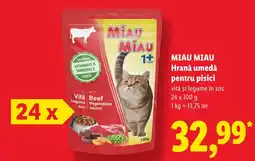 Lidl Miau miau hrană umedă pentru pisici Ofertă
