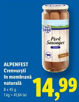 Lidl Alpenfest crenvurști în membrană naturală Ofertă