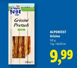 Lidl Alpenfest Grissini Pretzels Ofertă