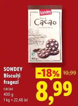 Lidl Sondey biscuiti fragezi cacao Ofertă