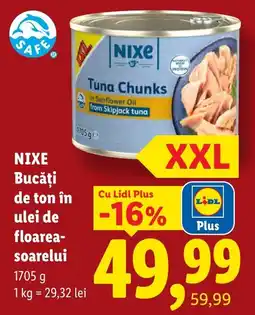 Lidl Nixe bucati de ton in ulei de floarea-soarelui Ofertă