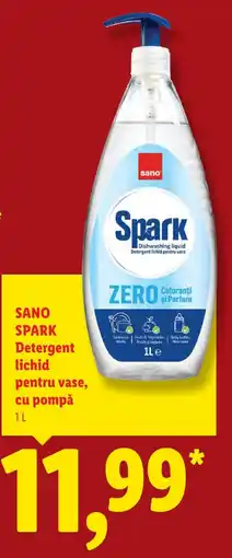 Lidl Sano Spark Detergent lichid pentru vase, cu pompă Ofertă