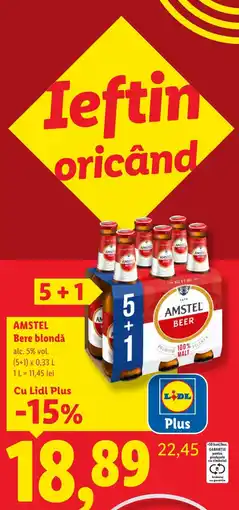 Lidl Amstel bere blondă Ofertă