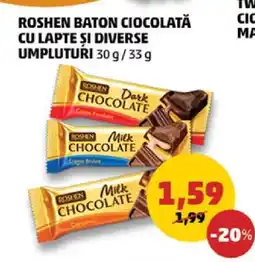 Penny ROSHEN BATON CIOCOLATĂ CU LAPTE ȘI DIVERSE UMPLUTURI Ofertă