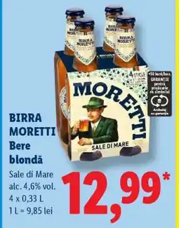Lidl BIRRA MORETTI Bere blondă Ofertă