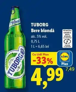 Lidl TUBORG Bere blondă Ofertă