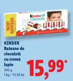 Lidl KINDER Batoane de ciocolată cu cremă lapte Ofertă