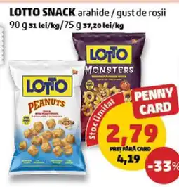 Penny LOTTO SNACK arahide / gust de roșii Ofertă