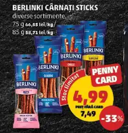 Penny BERLINKI CÂRNAȚI STICKS Ofertă