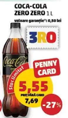 Penny COCA-COLA ZERO ZERO 1L Ofertă