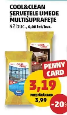 Penny Cool & Clean Șervețele Umede Multisuprafețe Ofertă