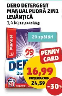 Penny DERO Detergent Manual Pudră 2in1 Levănțică Ofertă