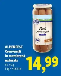 Lidl Alpenfest Crenvurști în membrană naturală Ofertă