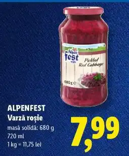 Lidl ALPENFEST Varză roșie Ofertă