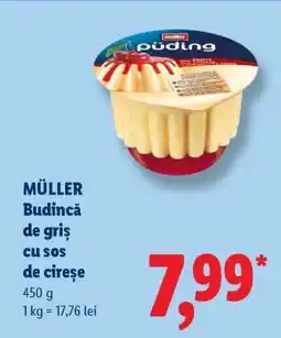 Lidl MÜLLER Budincă de griș cu sos de cireșe Ofertă