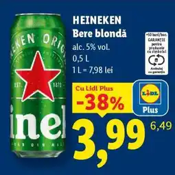 Lidl HEINEKEN Bere blondă Ofertă