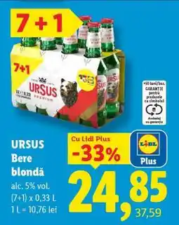 Lidl URSUS Bere blondă Ofertă