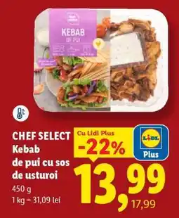 Lidl Chef Select Kebab de pui cu sos de usturoi Ofertă