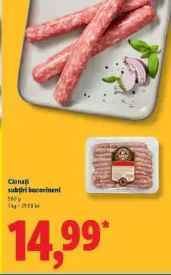 Lidl Cârnați subțiri bucovineni Ofertă