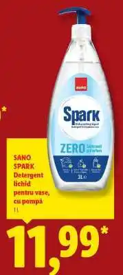 Lidl SANO SPARK Detergent lichid pentru vase, cu pompă Ofertă