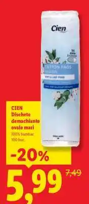 Lidl CIEN Dischete demachiante ovale mari Ofertă