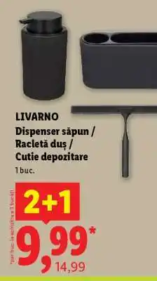 Lidl LIVARNO Dispenser săpun / Racletă duș / Cutie depozitare Ofertă