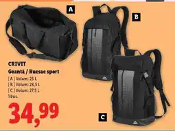 Lidl CRIVIT Geantă / Rucsac sport Ofertă