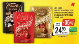Mega Image Lindt Lindor trufe de ciocolată cu lapte/assortate/ciocolată amăruie 60% cacao/cu fistic/cremă Ofertă
