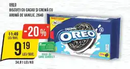 Mega Image Oreo biscuiti cu cacao si cremă cu aromă de vanilie Ofertă