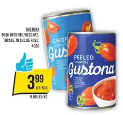 Mega Image Gustona roșii decojite/decojite, tocate, în suc de roșii Ofertă