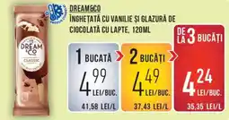 Mega Image Dream&co inghetata cu vanilie si glazura de ciocolata cu lapte Ofertă