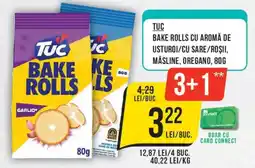 Mega Image Tuc bake rolls cu aromă de usturoi/cu sare/roșii, măsline, oregano Ofertă